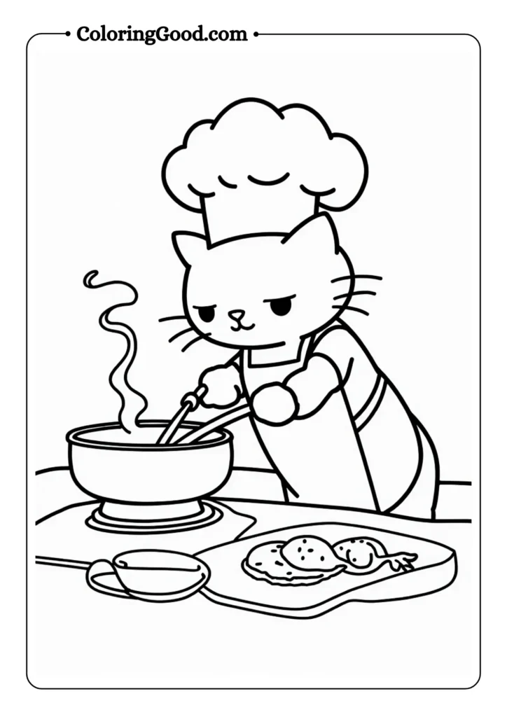 Cat Chef in Kitchen