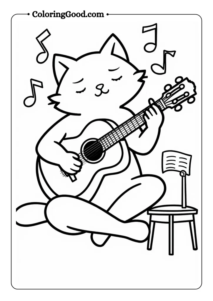 Cat Musician with Guitar